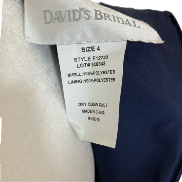 David’s Bridal Navy Blue Formal Dress- Size 4 - Picture 9 of 9